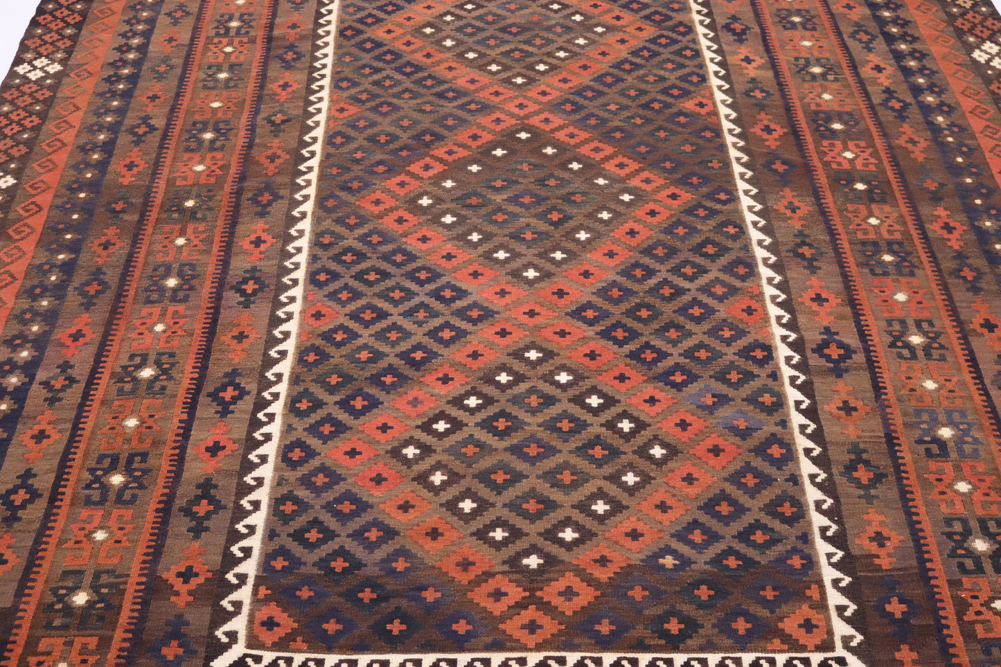 8x12 ft Antique Kilim Rug Afghan Flatweave Handmade Wool Rug/
