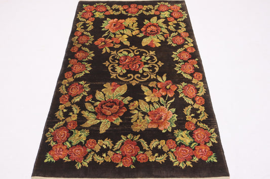3"11 X 6'11  Ft. Antique Fine Quality Vintage Handmade Tribal Wool Rug, chobi ghazni wool rug