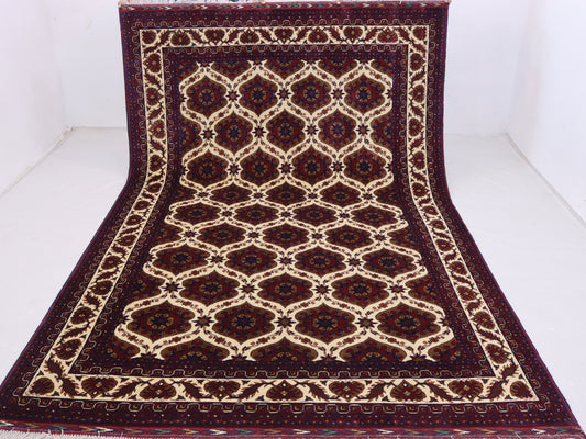 7x10 ft New Afghan Bukhara design Rug, Hand Knotted Wool Rug, High Quality Afghan Rug,