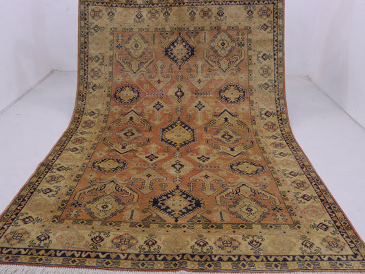 7x10 ft Afghan Handmade Kazak Design Area Rug- Wool and Veg dye