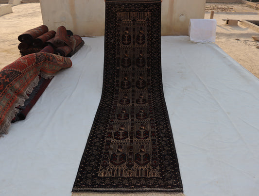 3x10 ft Antique Balu chi Hand knotted Rug,afghan baluchi runner rug , one of kind rug,