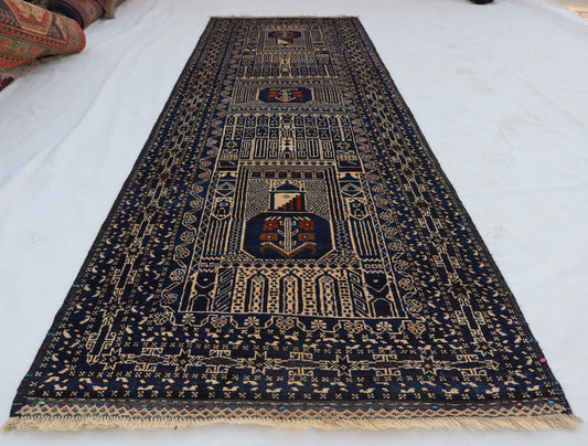 3x10 ft Antique Balu chi Hand knotted Rug,afghan baluchi runner rug , one of kind rug,
