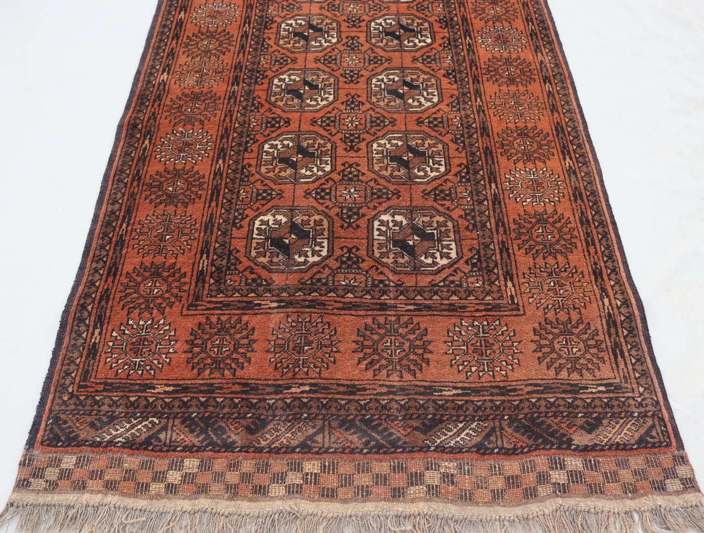 3x11 ft 1920s Antique Tekke Ahal Runner , Collectors Piece Red Vintage Ersari Rug, Afghan Oriental Turkmen Rug, One of Kind Hallway Rug
