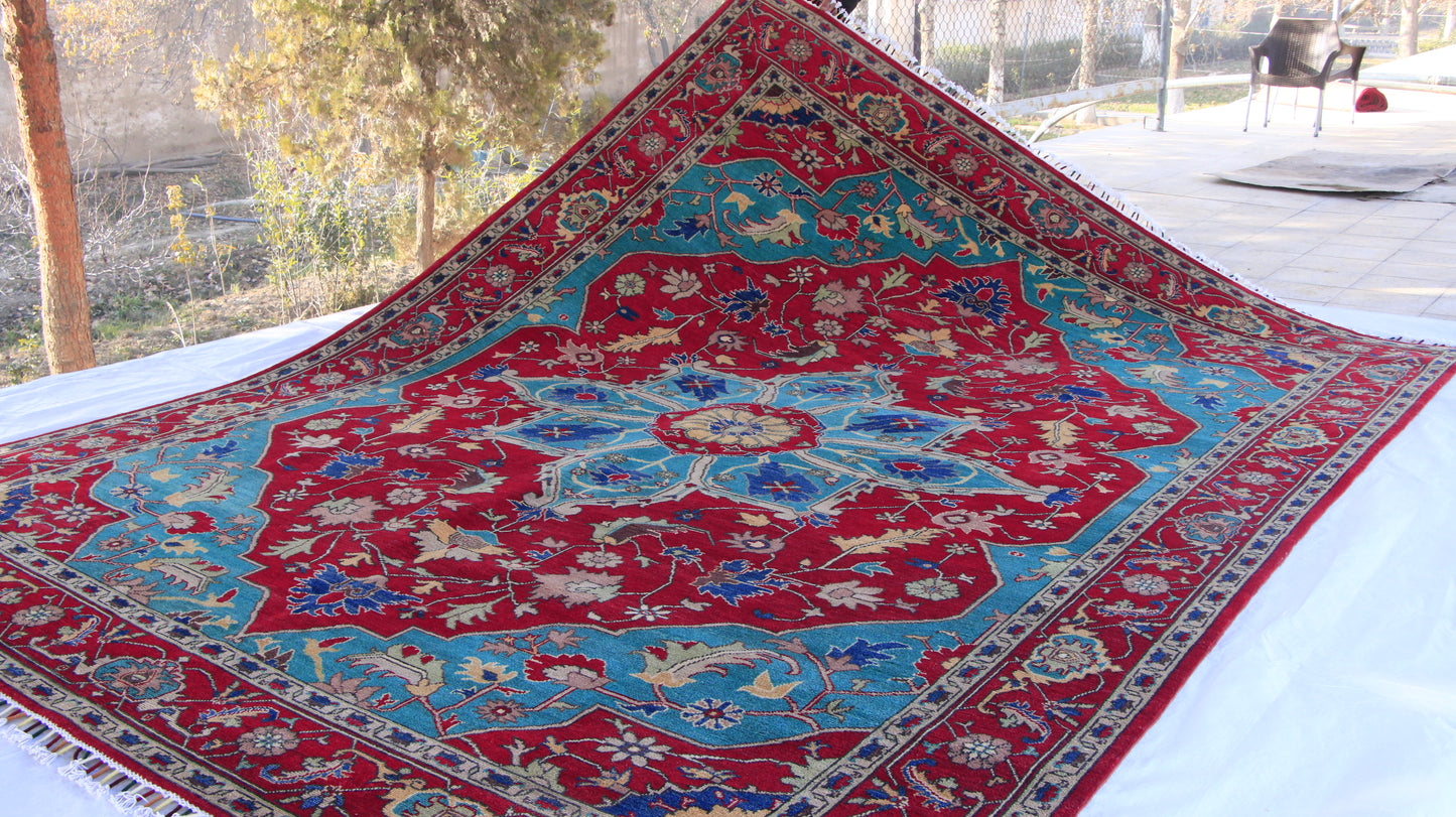 12 x 8.11 Ft Afghan Handmade Kazak Rug