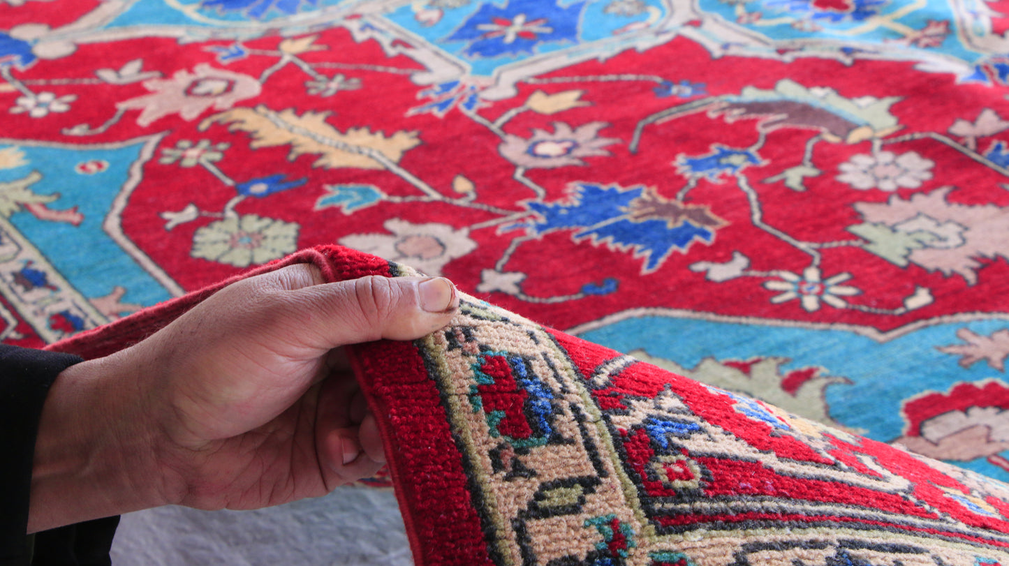 12 x 8.11 Ft Afghan Handmade Kazak Rug