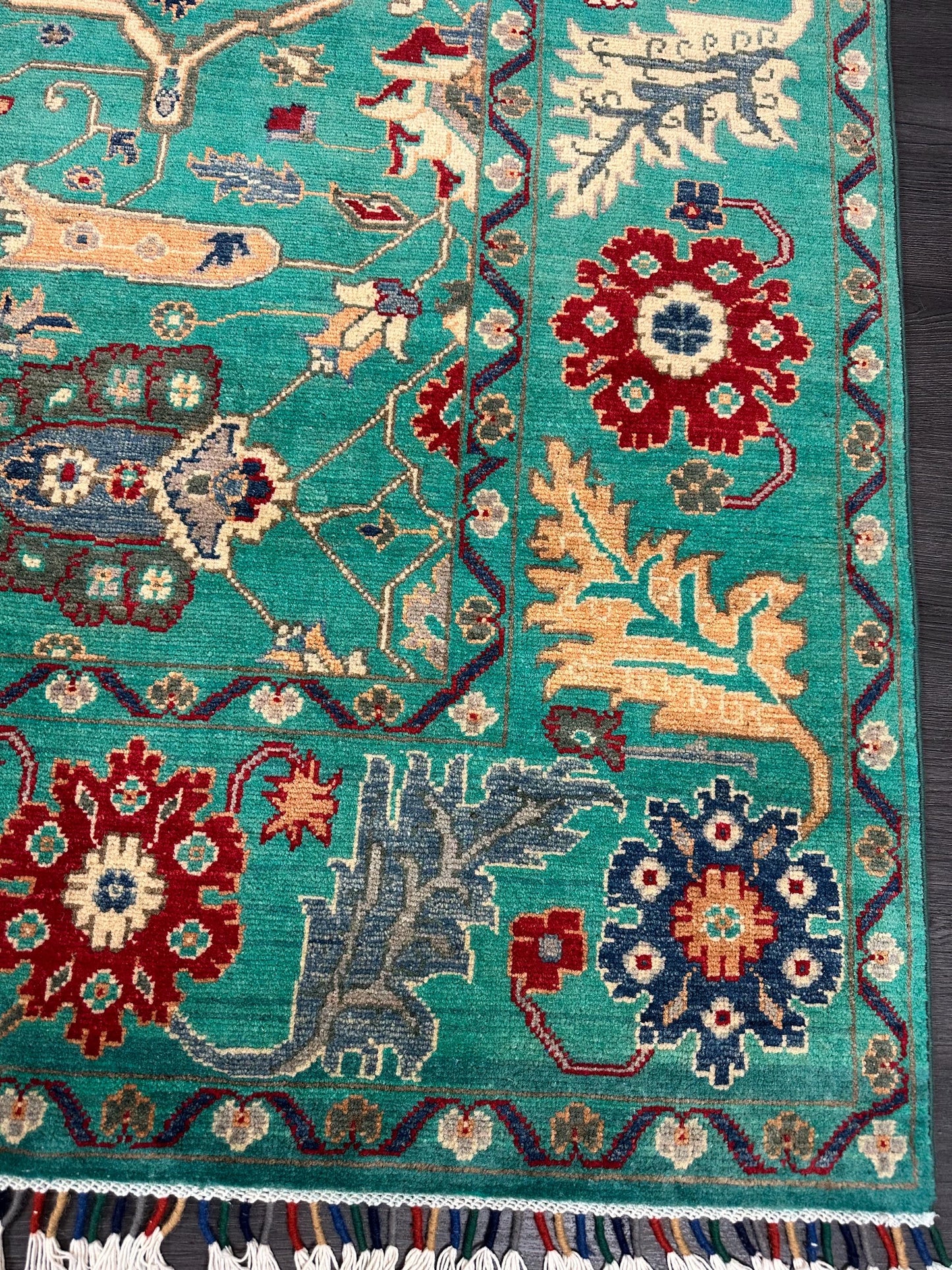 7 by 10 ft Brand New Afghan Handmade Kazak Area Rug, 100% Natural Wool and Vegetable Dyes