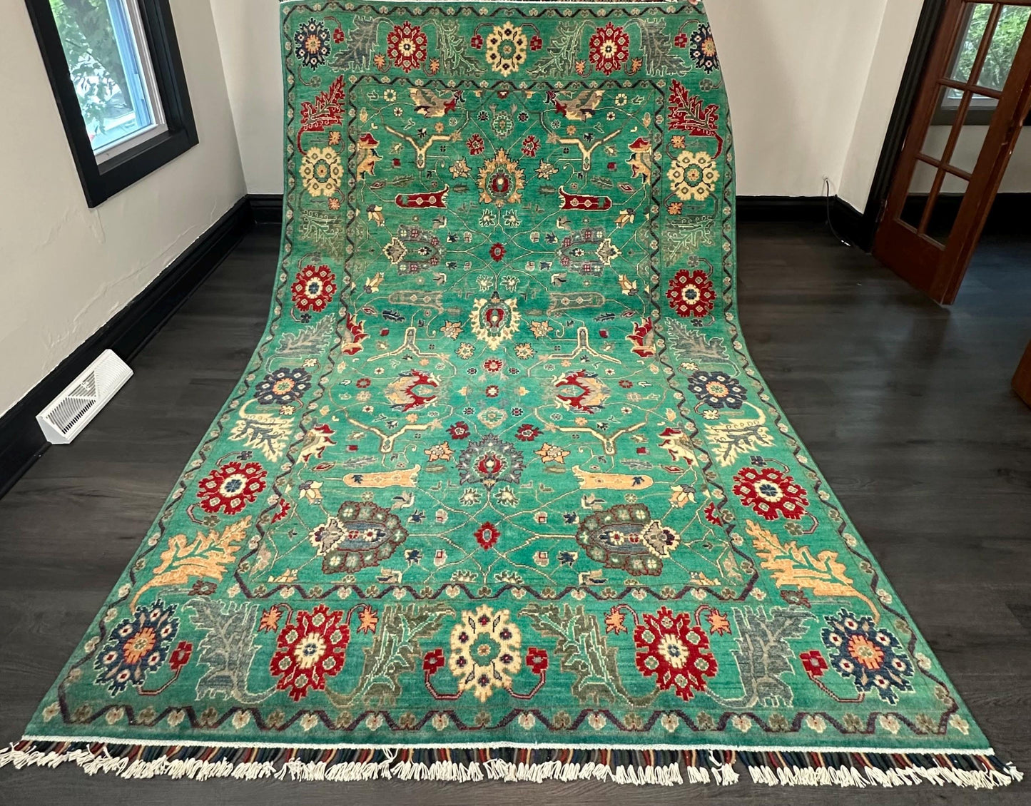 7 by 10 ft Brand New Afghan Handmade Kazak Area Rug, 100% Natural Wool and Vegetable Dyes