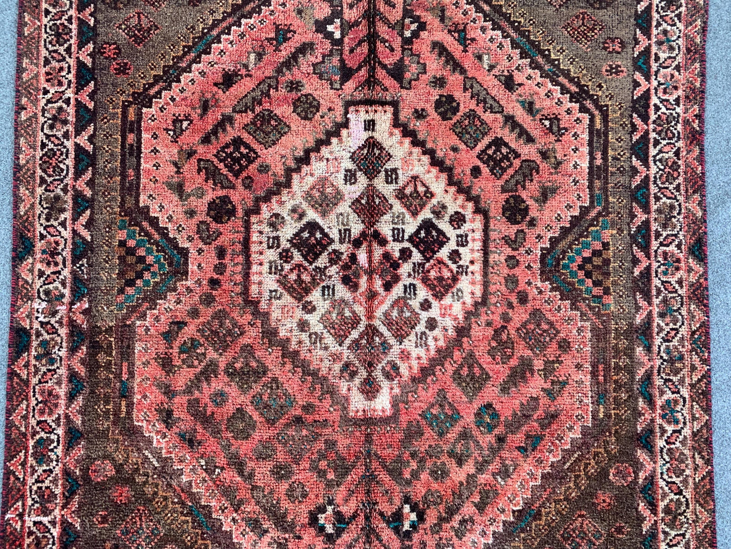 4x6 ft Brown Vintage Turkmen Area Rug