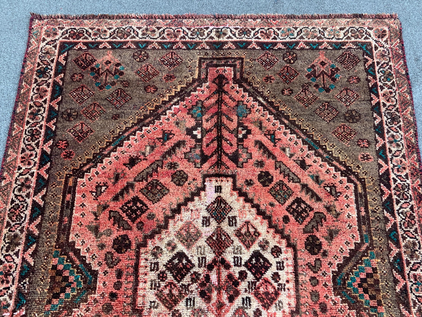 4x6 ft Brown Vintage Turkmen Area Rug