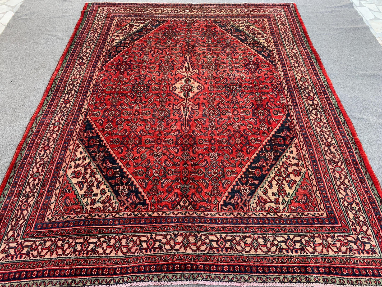 8x10 Vintage Floral Caucasian Rug Handmade Turkmen Wool Area Rug Geometric Oriental Rug Afghan Antique Rug Tribal 7.9x9.5 ft Living Room Rug