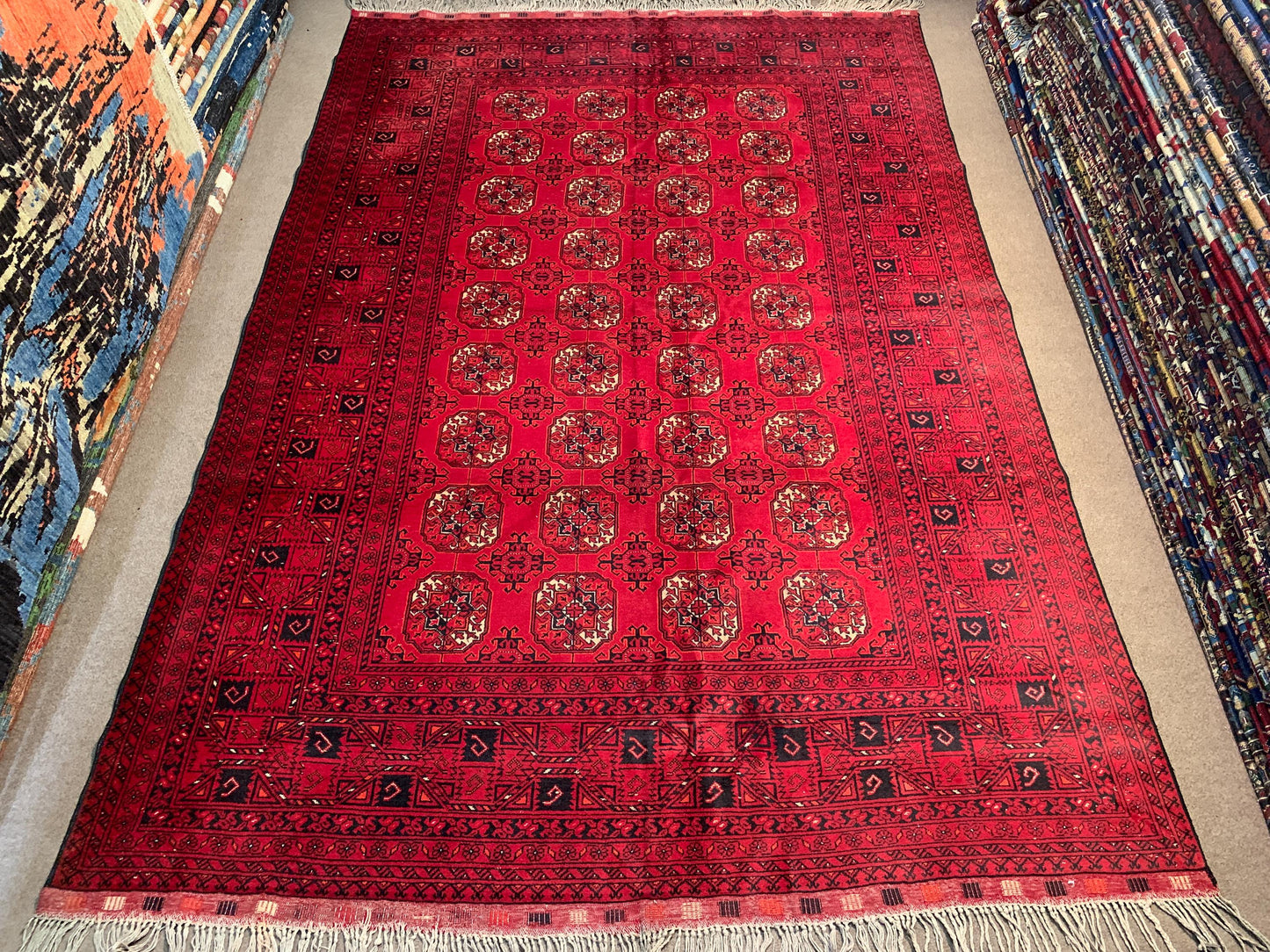 6x9 Red Vintage Turkmen Filpai Handmade Area Rug