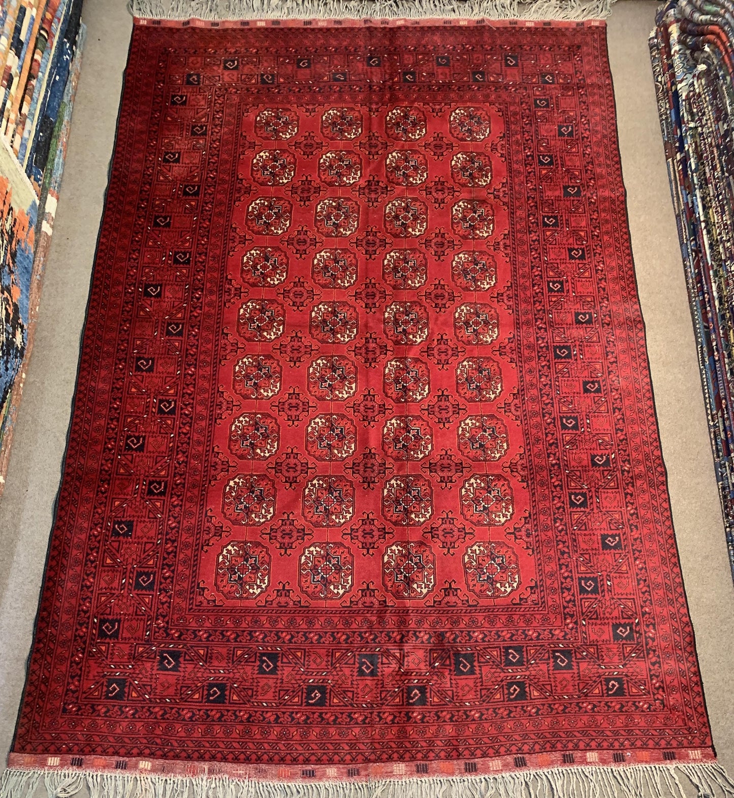 6x9 Red Vintage Turkmen Filpai Handmade Area Rug