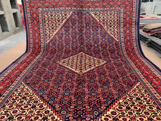 10x13 Vintage Handmade Afghan Heriz Rug