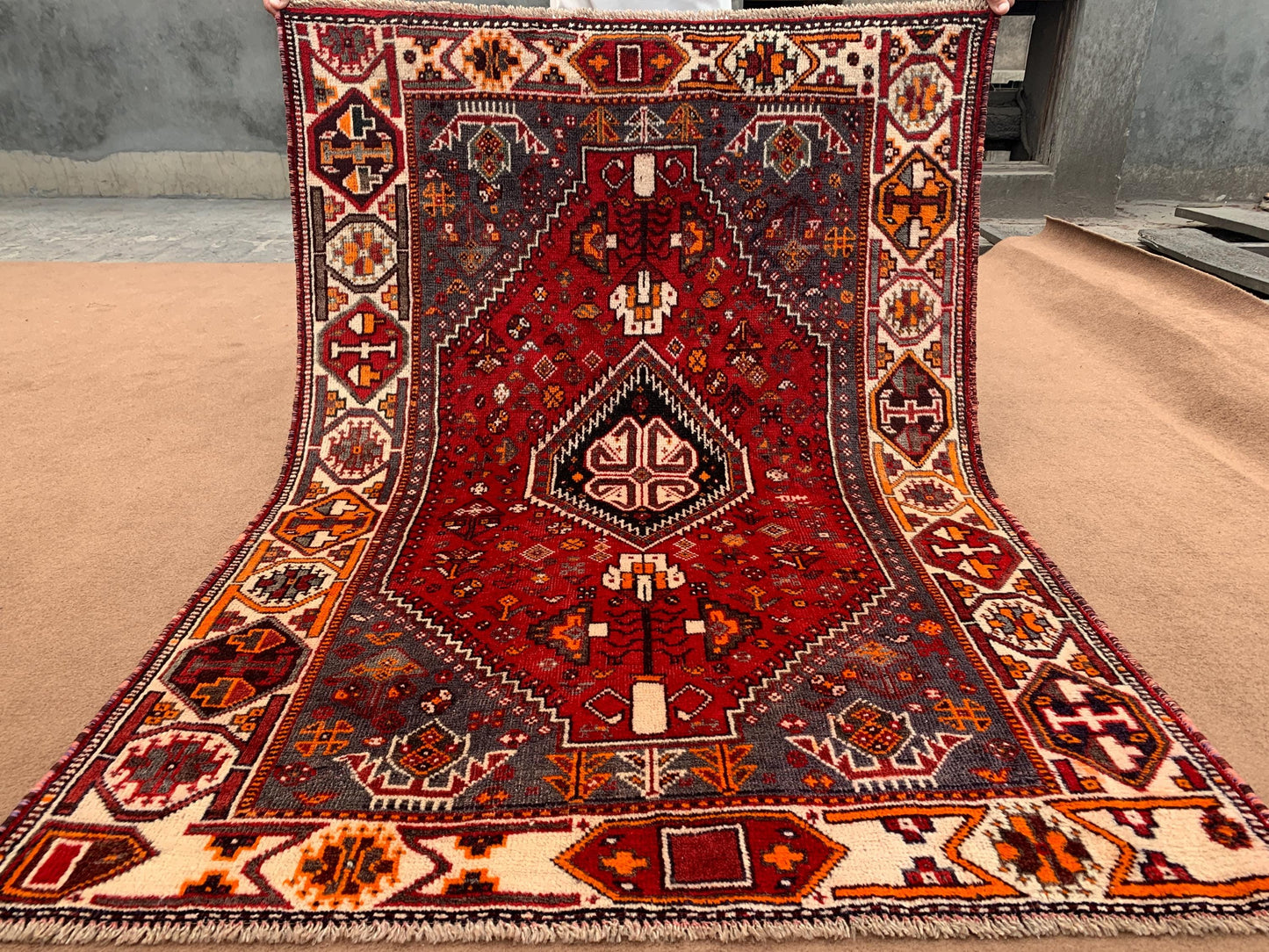 Vintage Wool Area Rug 4x5 ft Afghan Caucasian Rug Tribal Handmade Rug, Bedroom Rug Collectors piece Rug Antique Oriental Rug Kitchen Rug etc