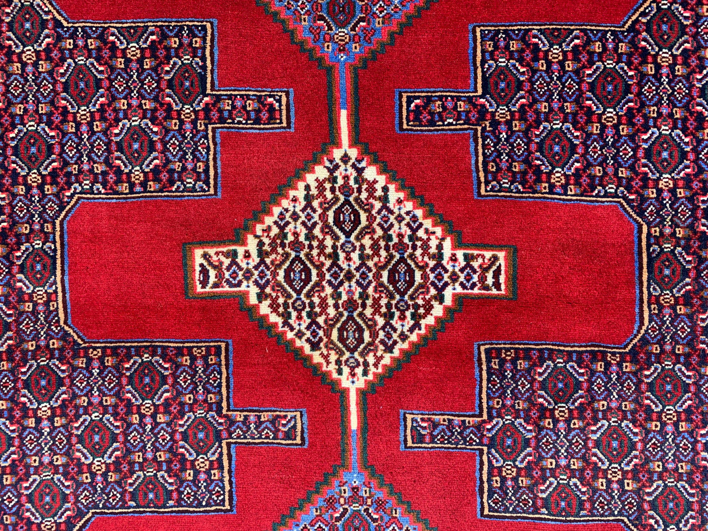 Vintage Heriz Rug 4x6 ft Handmade Red Rug Oriental Wool Rug, Tribal Afghan Rug One of Kind Rug Heriz design Rug, Antique Bedroom Office Rug.