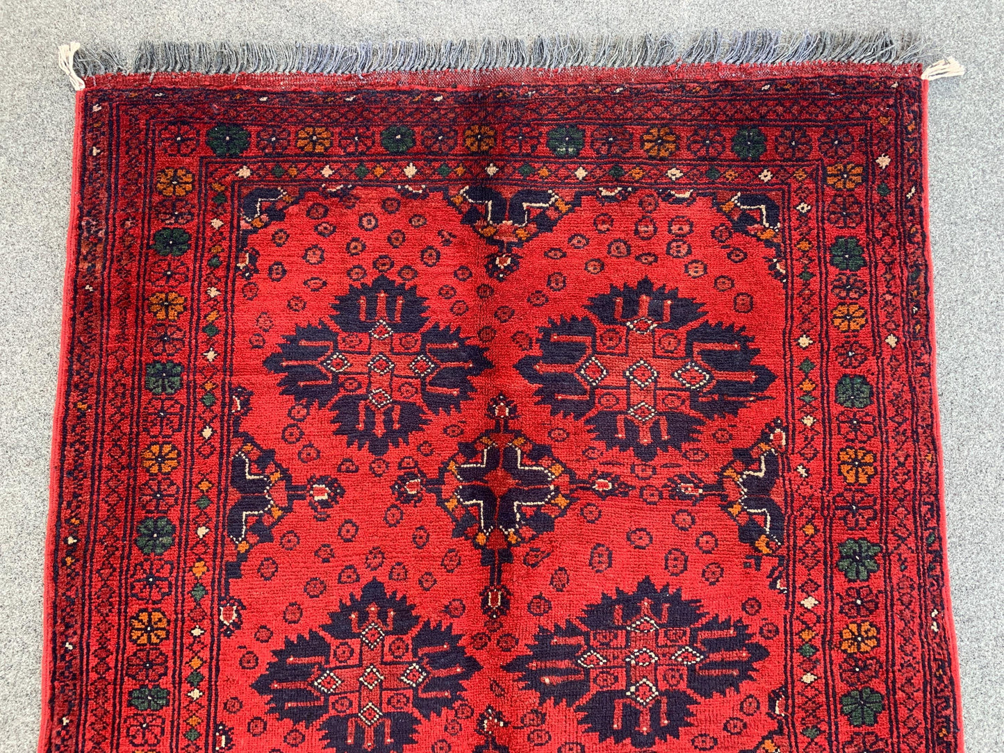 Bukhara Vintage Rug 3x5 ft  Handmade Afghan Rug Tribal Wool Area Rug Red Bukhara Rug Oriental Geometric Rug Kitchen Rug Entryway Bedroom Rug