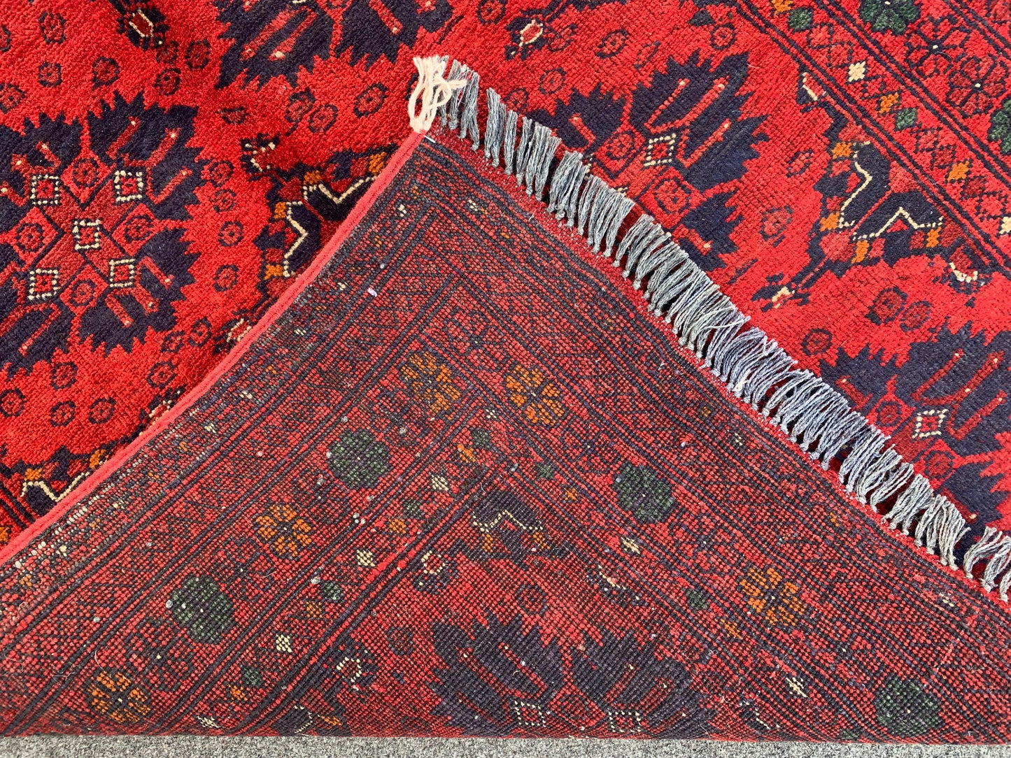 Bukhara Vintage Rug 3x5 ft Handmade Afghan Rug Tribal Wool Area Rug Red Bukhara Rug Oriental Geometric Rug Kitchen Rug Entryway Bedroom Rug