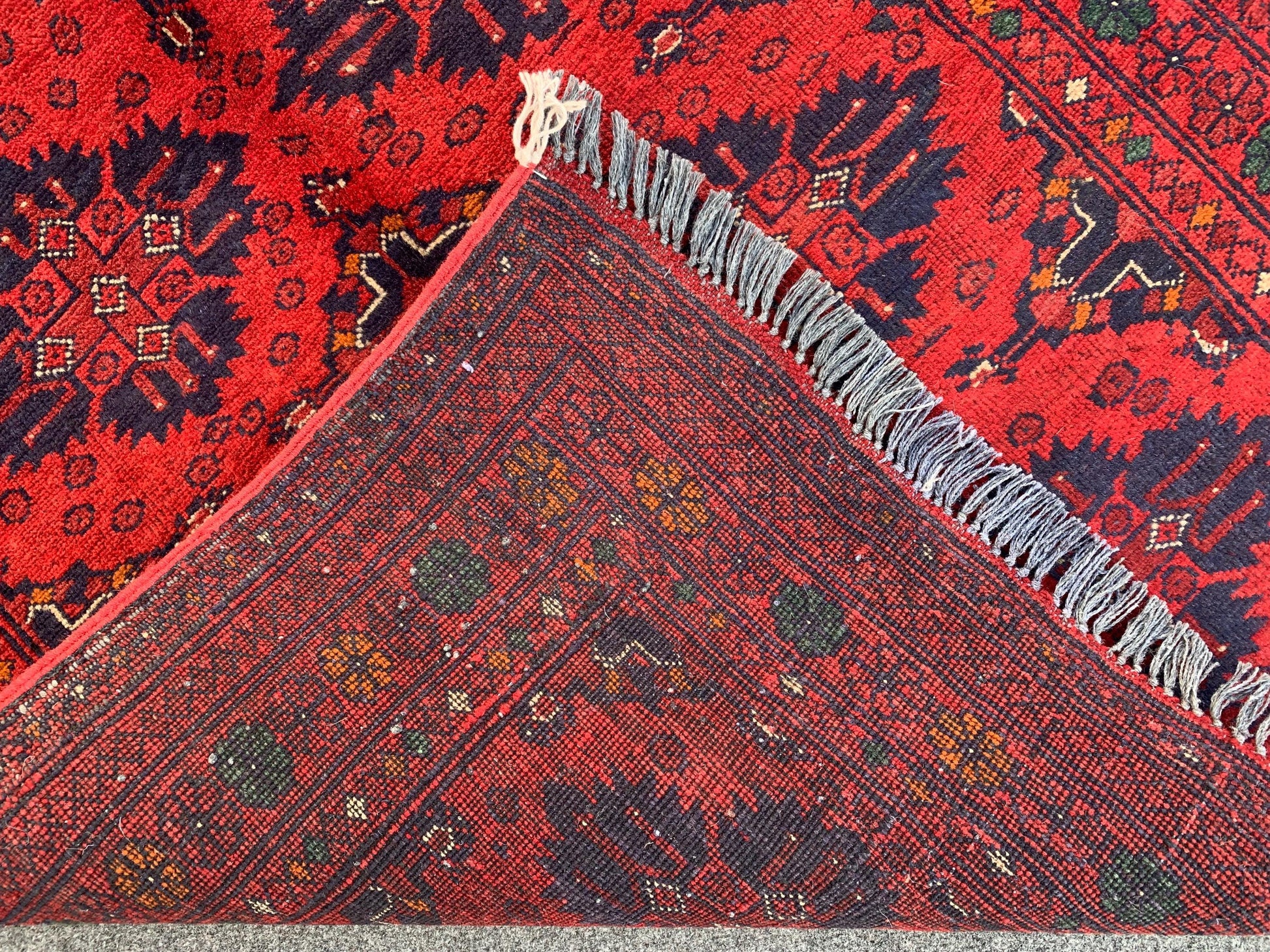 Bukhara Vintage Rug 3x5 ft Handmade Afghan Rug Tribal Wool Area Rug Red Bukhara Rug Oriental Geometric Rug Kitchen Rug Entryway Bedroom Rug