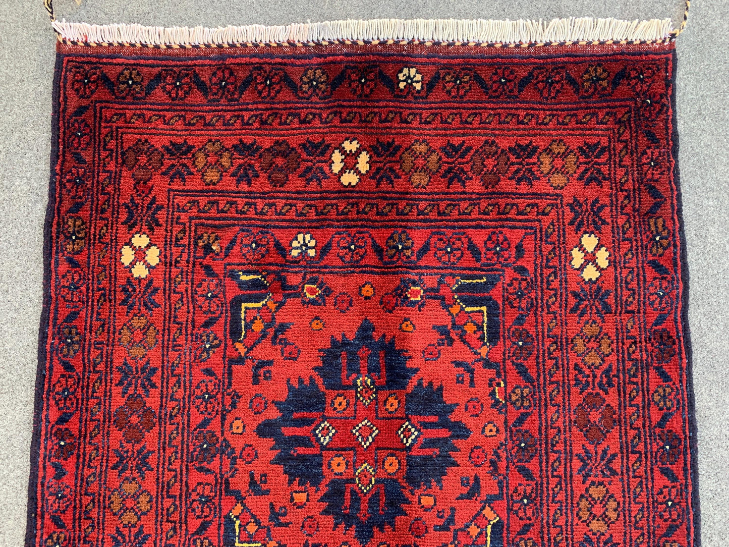 Vintage Bukhara Rug 3x4 ft Handmade Afghan Rug, Tribal Wool Area Rug Oriental Bukhara Rug, Geometric Area Rug, Entryway Kitchen Bedroom Rug.