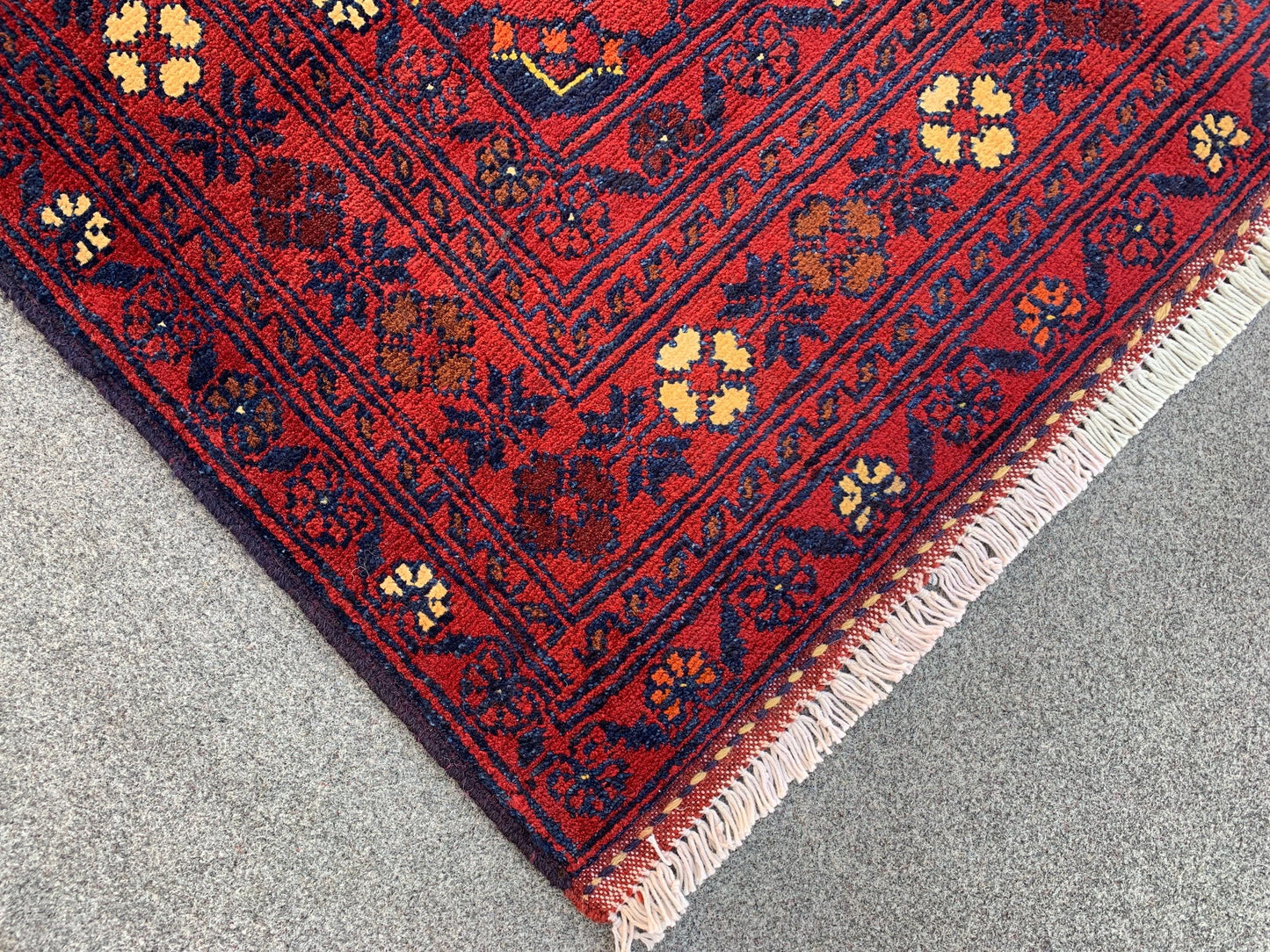 Vintage Bukhara Rug 3x4 ft Handmade Afghan Rug, Tribal Wool Area Rug Oriental Bukhara Rug, Geometric Area Rug, Entryway Kitchen Bedroom Rug.