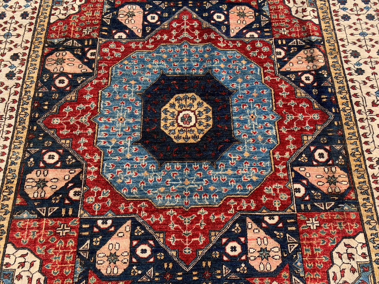 Afghan Mamluk Rug 7x10 ft Handmade Turkmen Rug, Mamluk Chobi Rug Oriental Afghan Rug High Quality Wool Area Rug Living Room Rug Bedroom Rug.