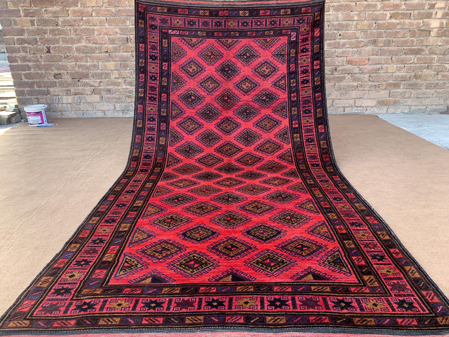 Vintage Rug 4x9 ft Handmade Afghan Rug, Herati Baluchi Rug Tribal Wool Area Rug Oriental Antique Rug Soft Pile Rug Stair Treads Bedroom Rug.