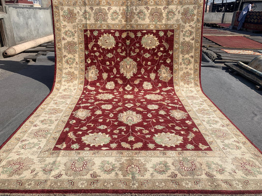 Handmade Turkmen Rug 7x10 ft Red Beige Color Rug, Afghan Chobi Rug, Floral Chobi Rug Oriental Wool Area Rug, Living Room Rug Bedroom Rug etc