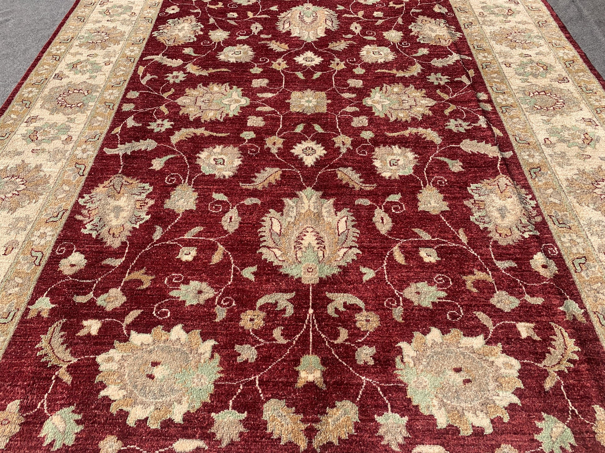 Handmade Turkmen Rug 7x10 ft Red Beige Color Rug, Afghan Chobi Rug, Floral Chobi Rug Oriental Wool Area Rug, Living Room Rug Bedroom Rug etc