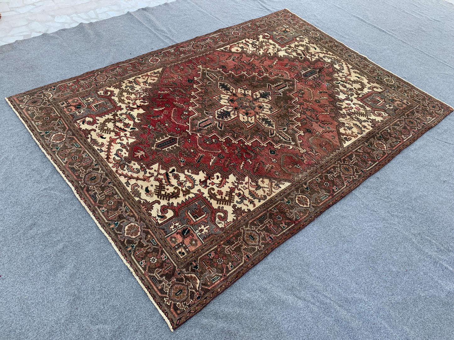 Antique Tabriz Rug 7x10 ft Handmade Afghan Rug Vintage Tabriz Rug Oriental Wool Rug Tribal Turkmen Rug High Pile Rug Bedroom Living Room Rug