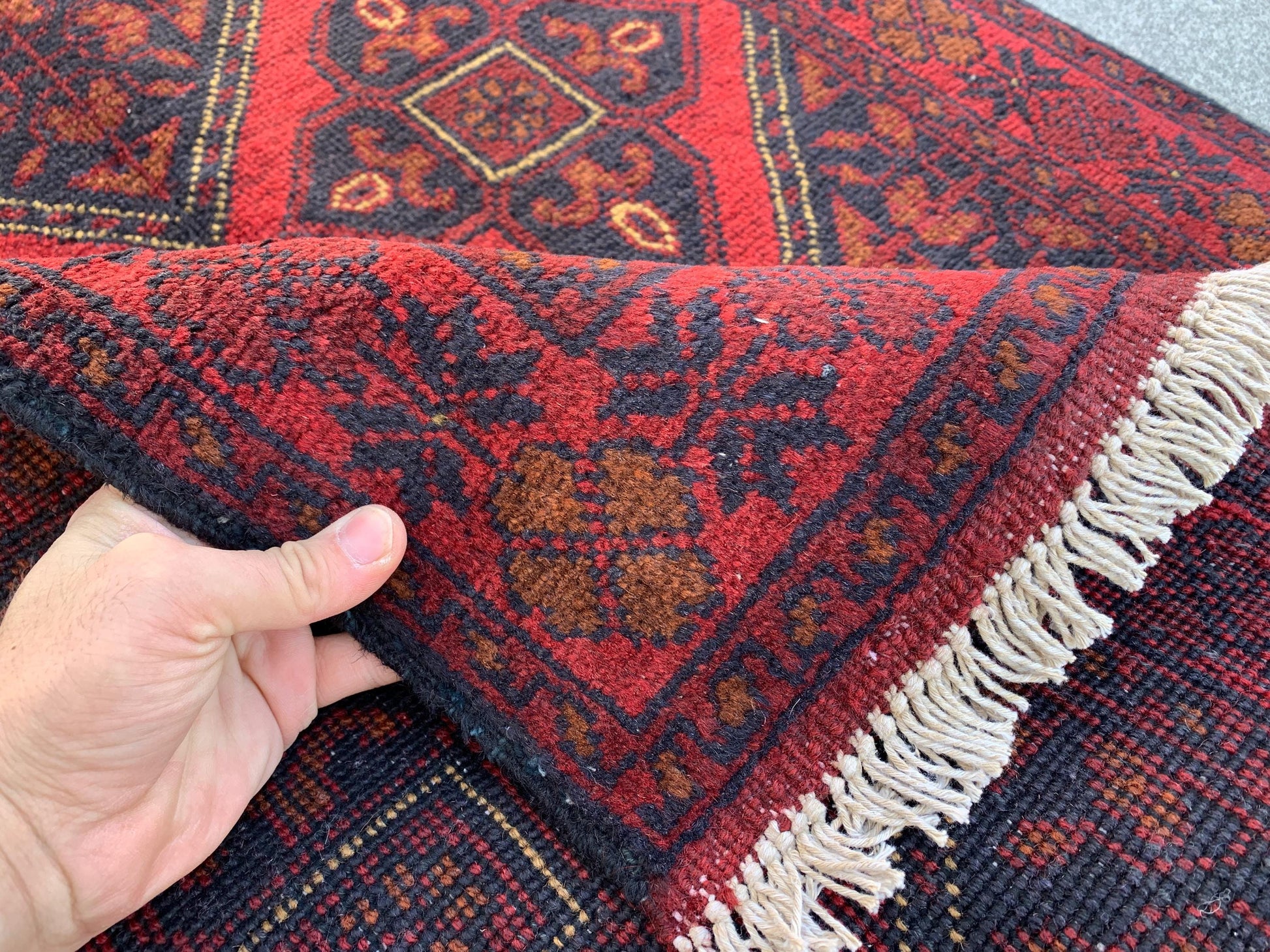 Vintage Bukhara Rug 3x4 ft Handmade Afghan Rug Khal Muhammadi design Geometric Rug Oriental Wool Area Rug Tribal Rug Bedroom Rug Kitchen Rug