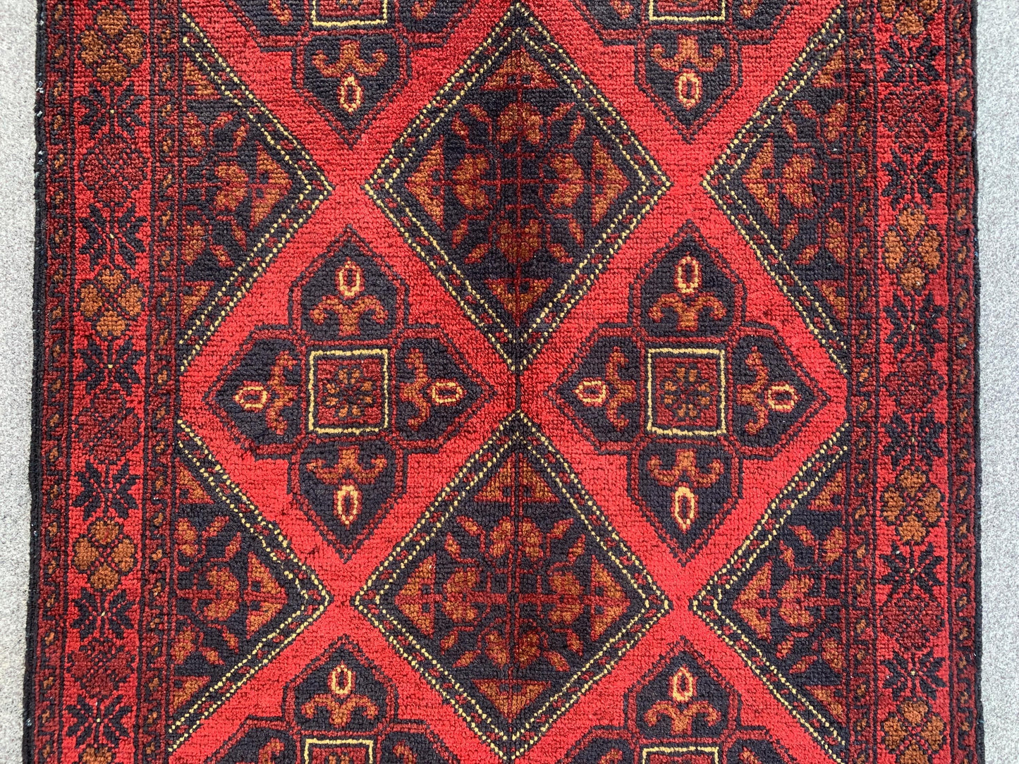 Vintage Bukhara  3x4 ft Handmade  Khal Muhammadi design Geometric Rug