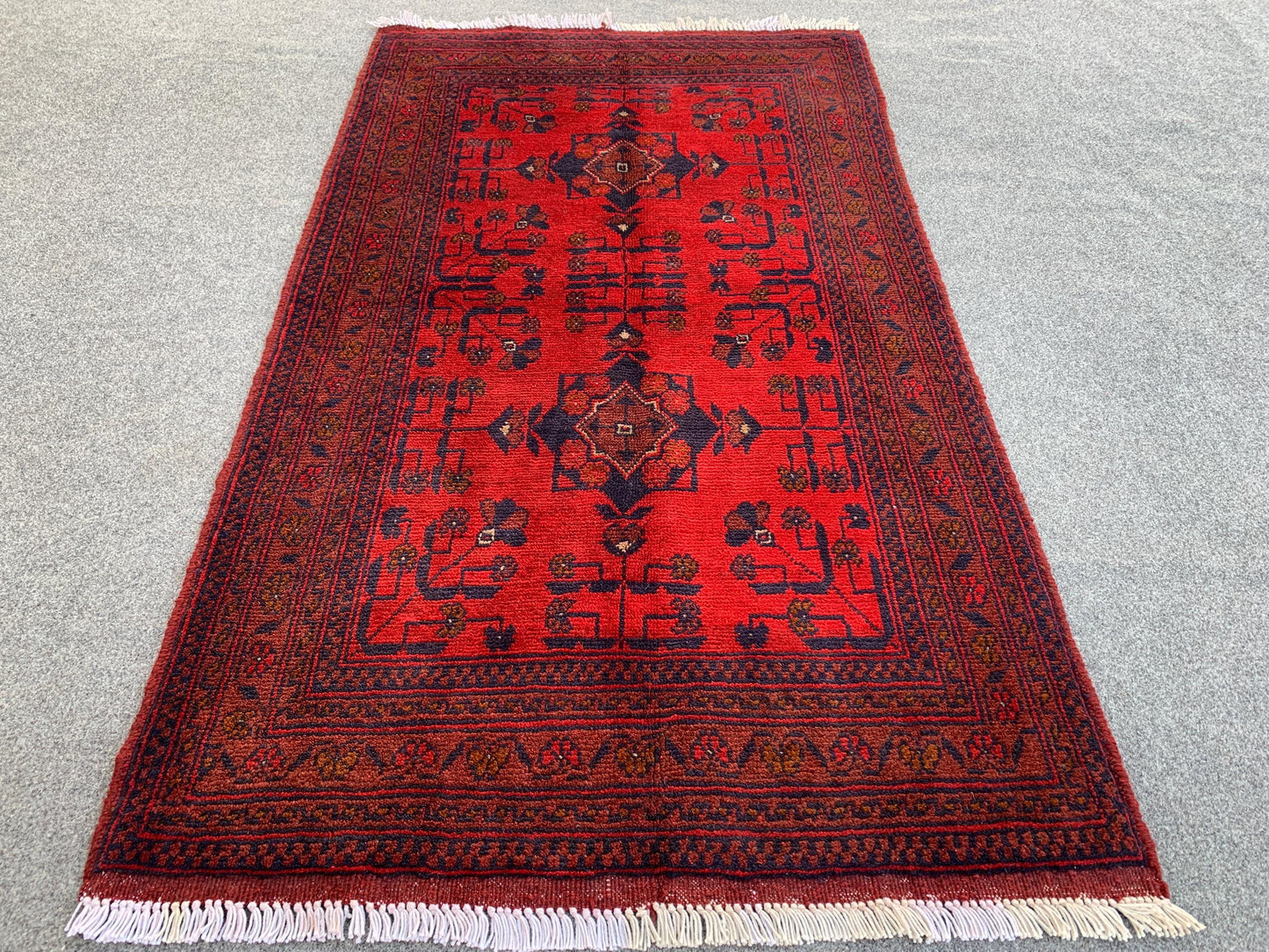 Handmade Afghan Rug Vintage Bukhara Rug 3x4 ft Khal Muhammadi design Bukhara Rug, Tribal Wool Area Rug Oriental Rug Kitchen Rug Bedroom Rug.