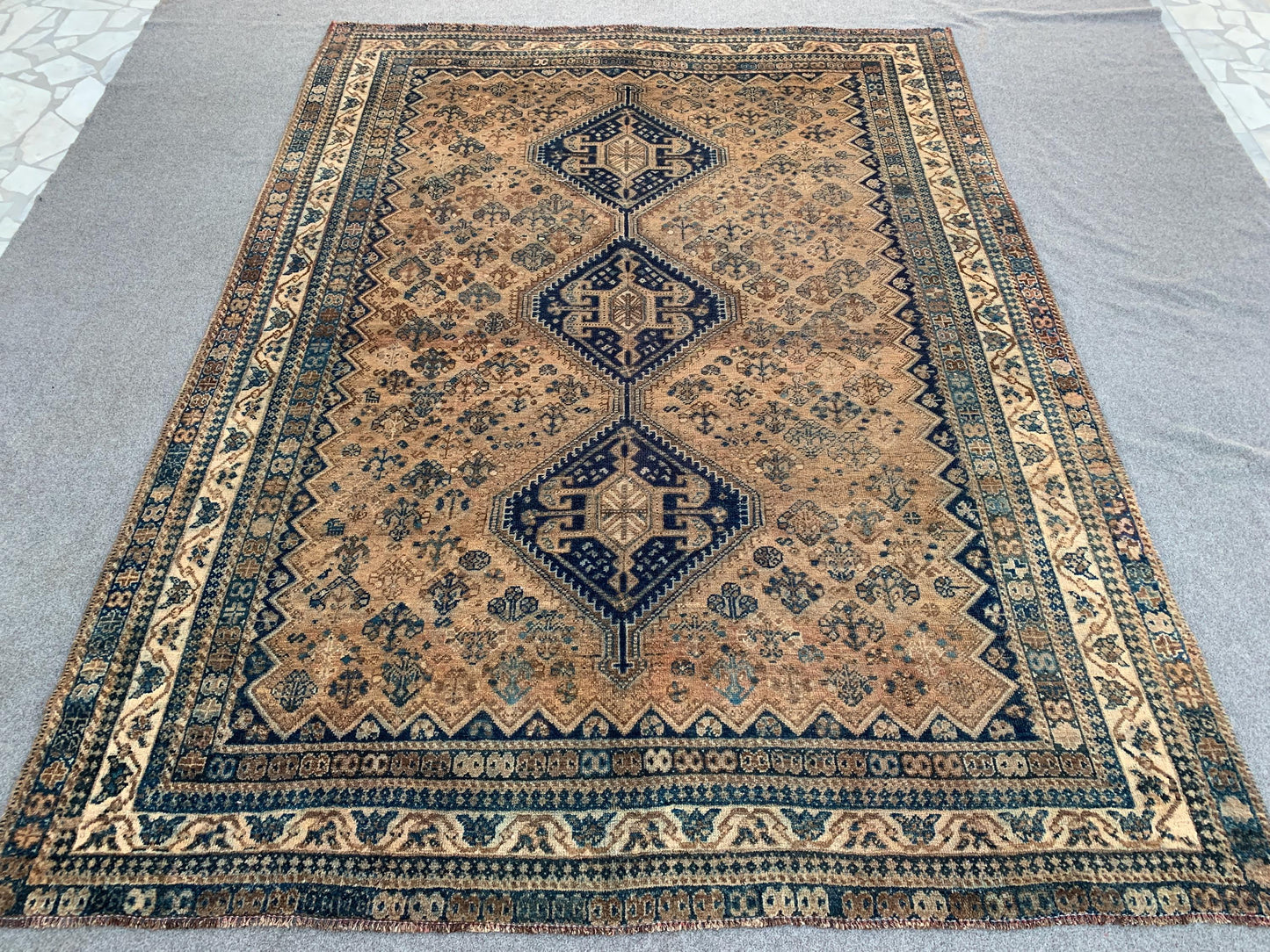 7x10 ft Vintage Afghan Rug Oriental Caucasian Rug Handmade Turkmen Wool Rug Geometric Rug Antique 1950s Rug Low Pile Tribal Bedroom Rug etc.