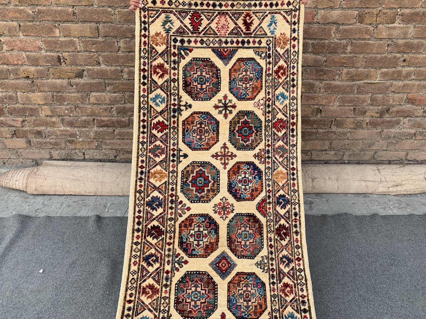 Long Chobi Runner Rug 3x22 ft Handmade Afghan Wool Rug Ersari design Runner Rug Traditional Turkmen Rug Natural dyes Rug Hallway Runner Rug.