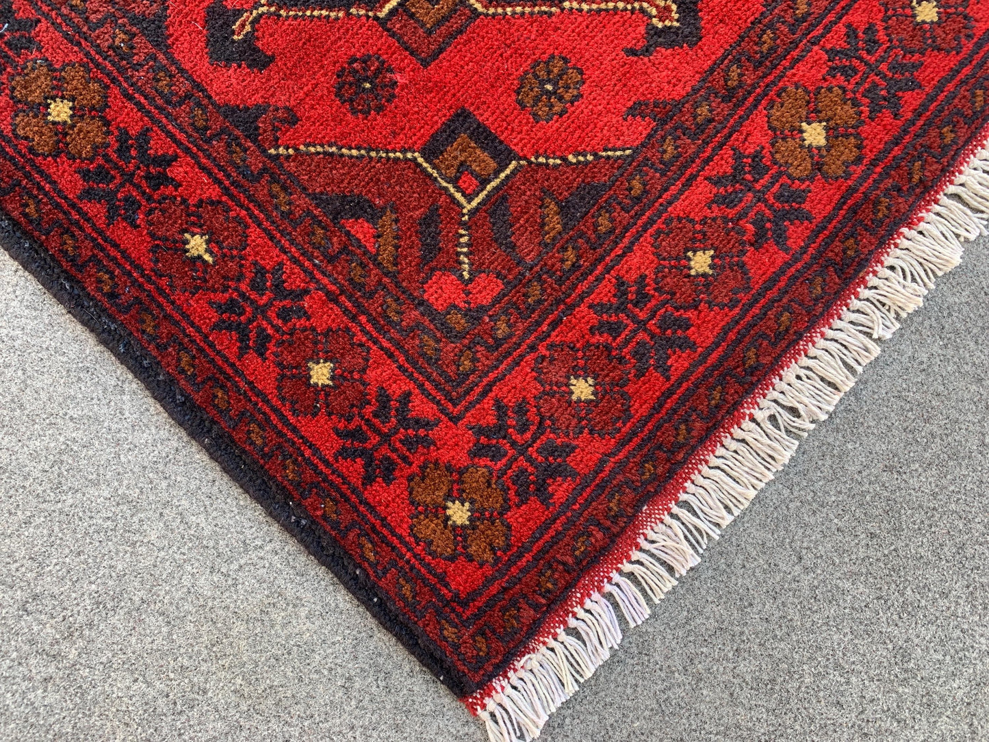 Vintage Bukhara Rug 3x4 ft Handmade Afghan Rug, Khal Muhammadi design Bukhara Rug, Tribal Wool Rug Oriental Area Rug Bedroom Rug Office Rug.