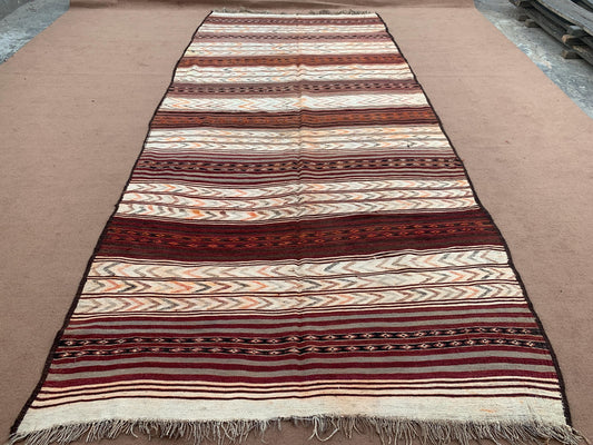 Vintage Runner Kilim Rug 5x12 ft Handmade Wool Kilim Rug Flatweave Kilim Rug Striped design Runner Rug Tribal Afghan Rug Hallway Runner Rug.