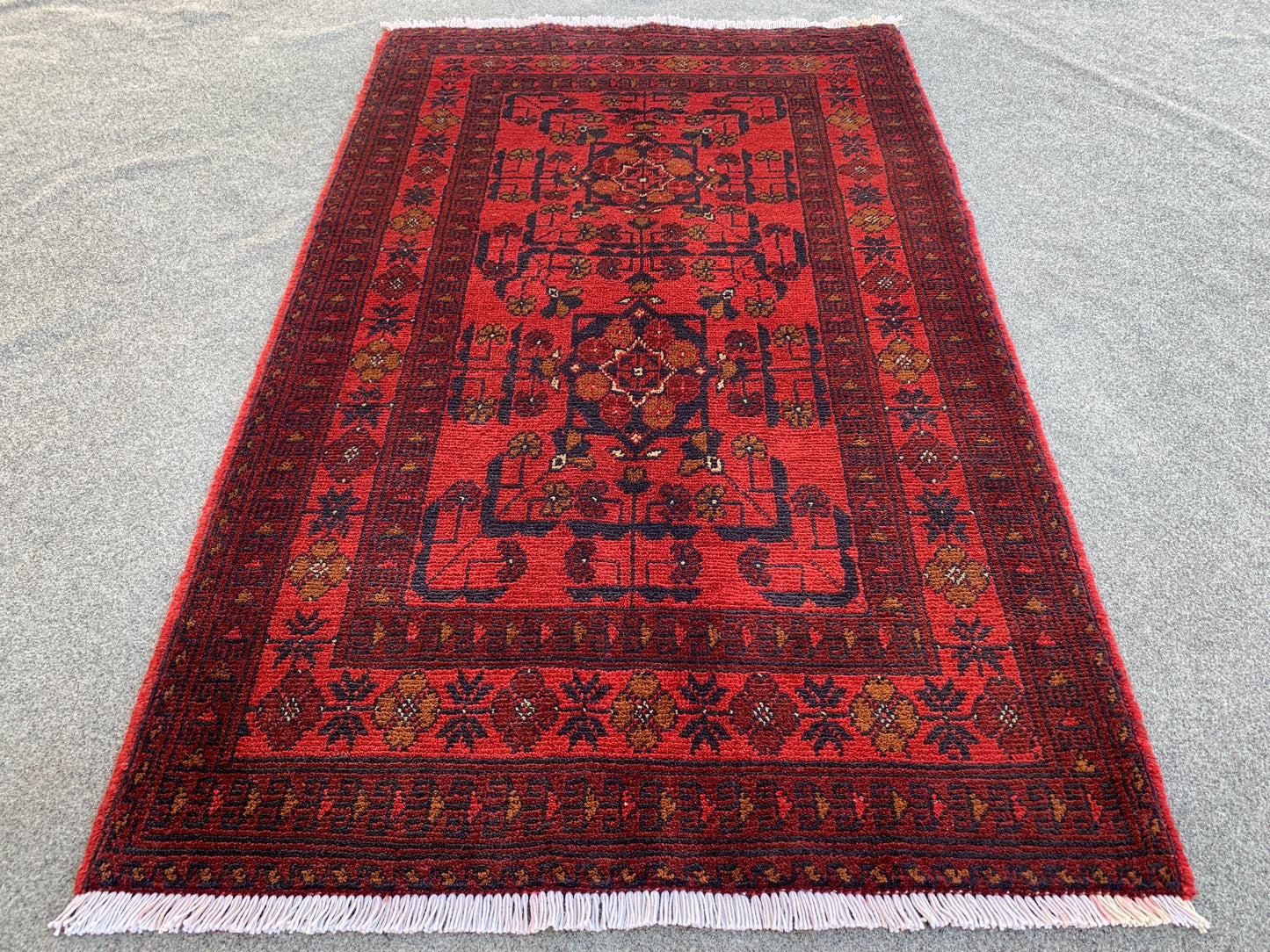 Afghan Handmade Rug Vintage Bukhara Rug 3x4 ft Khal Muhammadi design Bukhara Rug, Tribal Wool Area Rug Oriental Rug Bedroom Rug Kitchen Rug.