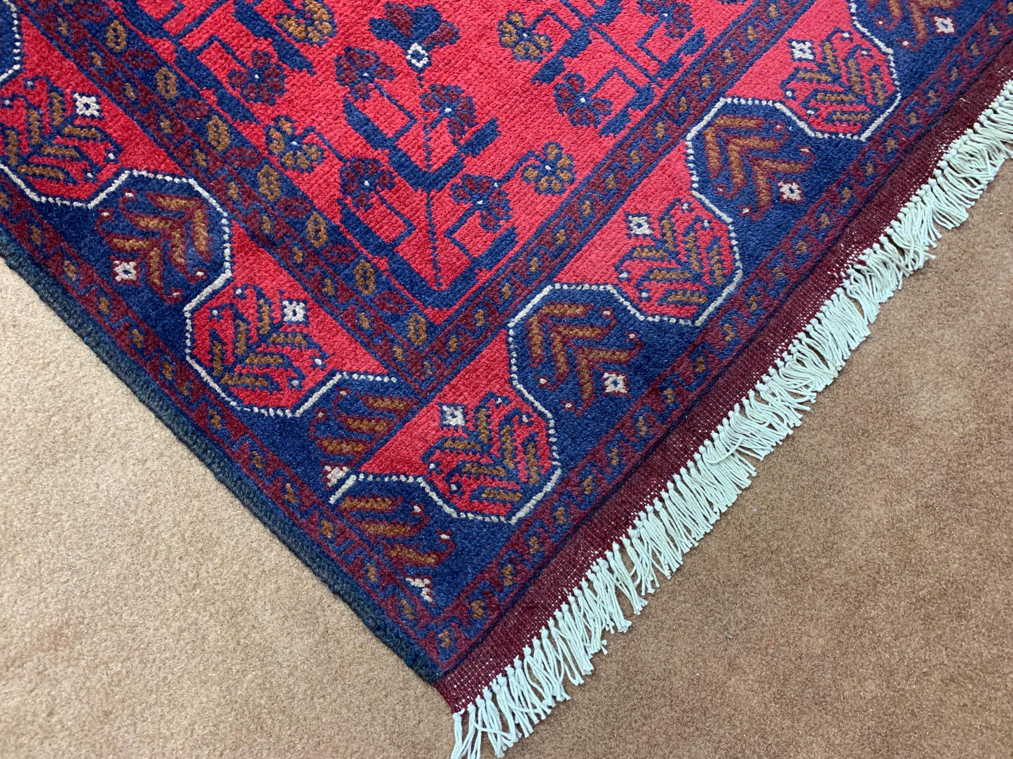 Red Runner Rug 3x9 ft Afghan Handmade Wool Rug, Bukhara design Khal Muhammadi Runner Rug, Veg Dyes Rug Oriental Area Rug Hallway Runner Rug.