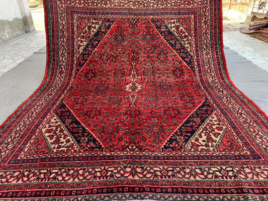 8x10 Vintage Floral Caucasian Rug Handmade Turkmen Wool Area Rug Geometric Oriental Rug Afghan Antique Rug Tribal 7.9x9.5 ft Living Room Rug