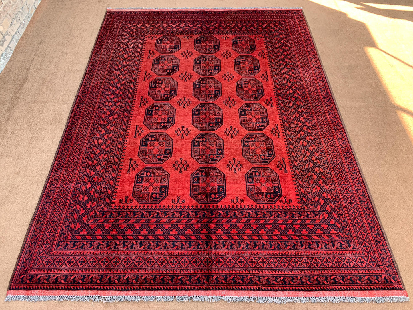 Antique Ersari Rug 7x10 ft Afghan Handmade Wool Rug Antique Bukhara Rug Tribal Turkmen Rug Oriental Vintage Rug Bedroom Rug Living Room Rug.