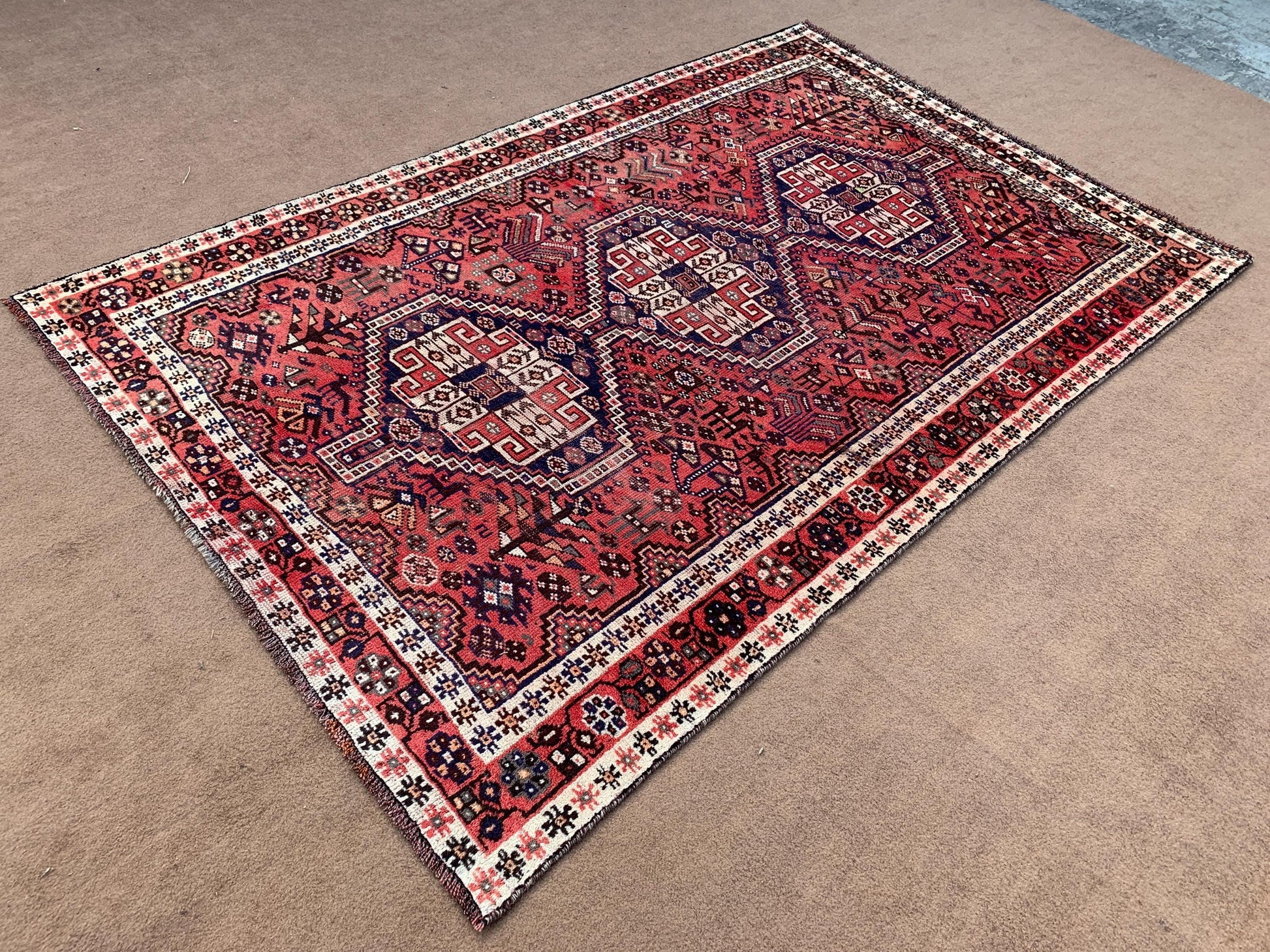 Vintage Pictorial Rug 5x8 ft Afghan Handmade Rug, Pictorial Caucasian design Rug, Oriental Wool Rug, Tribal Turkmen Rug Kitchen Bedroom Rug.