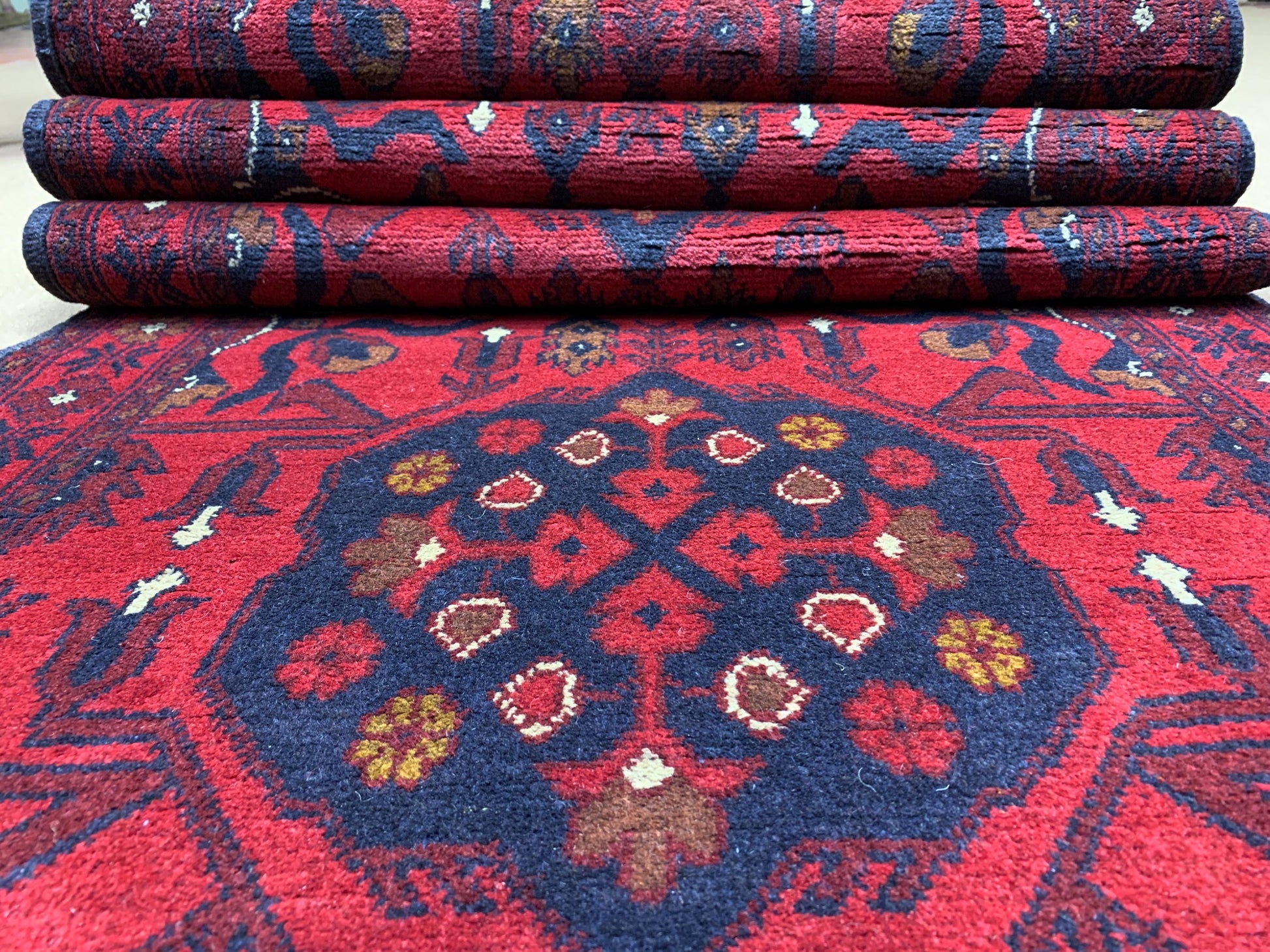 Bukhara Runner Rug 3x10 ft Handmade Afghan Wool Rug, Red Bukhara Floral Rug Oriental Turkmen Rug Khal Mukhammadi Rug Hallway Runner Rug etc.