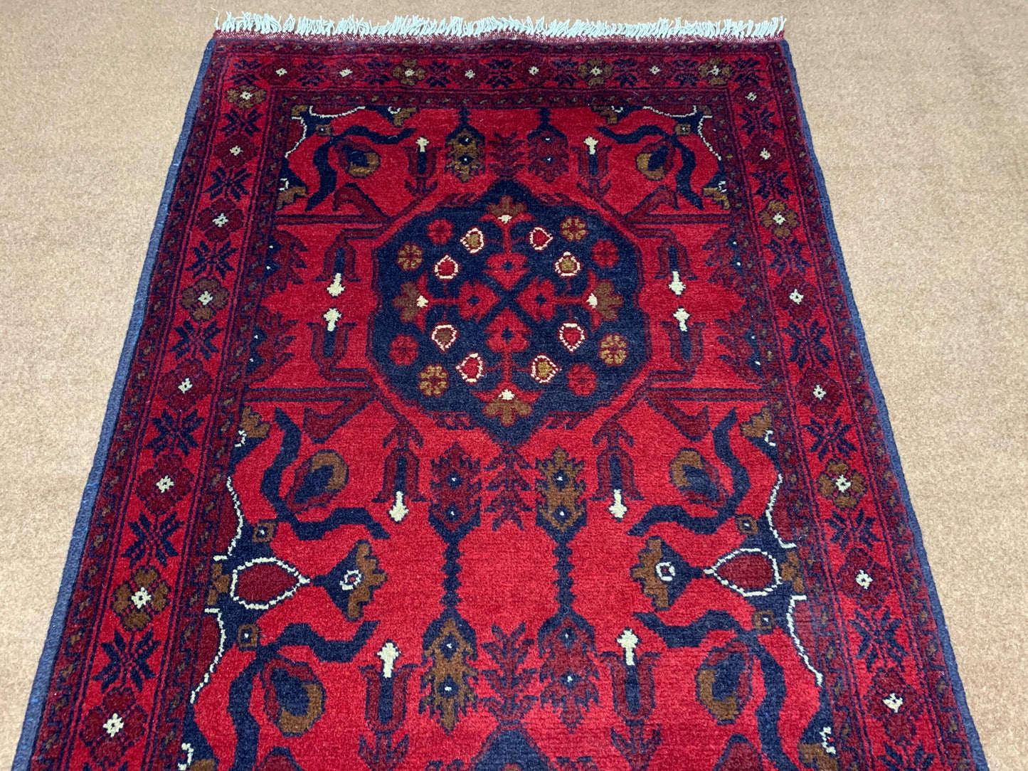 Bukhara Runner Rug 3x10 ft Handmade Afghan Wool Rug, Red Bukhara Floral Rug Oriental Turkmen Rug Khal Mukhammadi Rug Hallway Runner Rug etc.