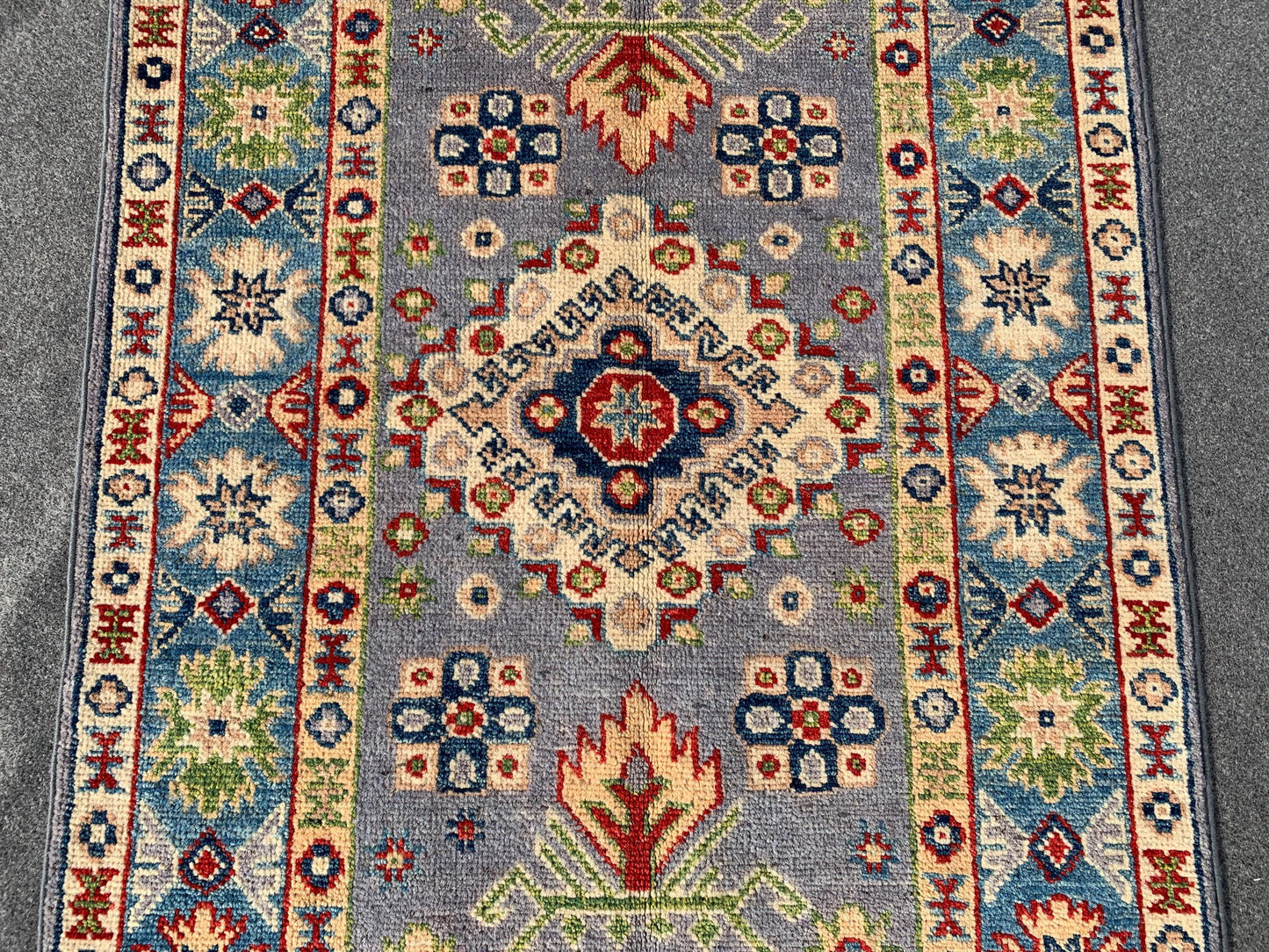 Kazak Runner Rug 3x10 ft Afghan Handmade Wool Runner Rug, Geometric Rug, Peshawari Kazak Rug, Tribal Turkmen Rug Bedroom Hallway Runner Rug.