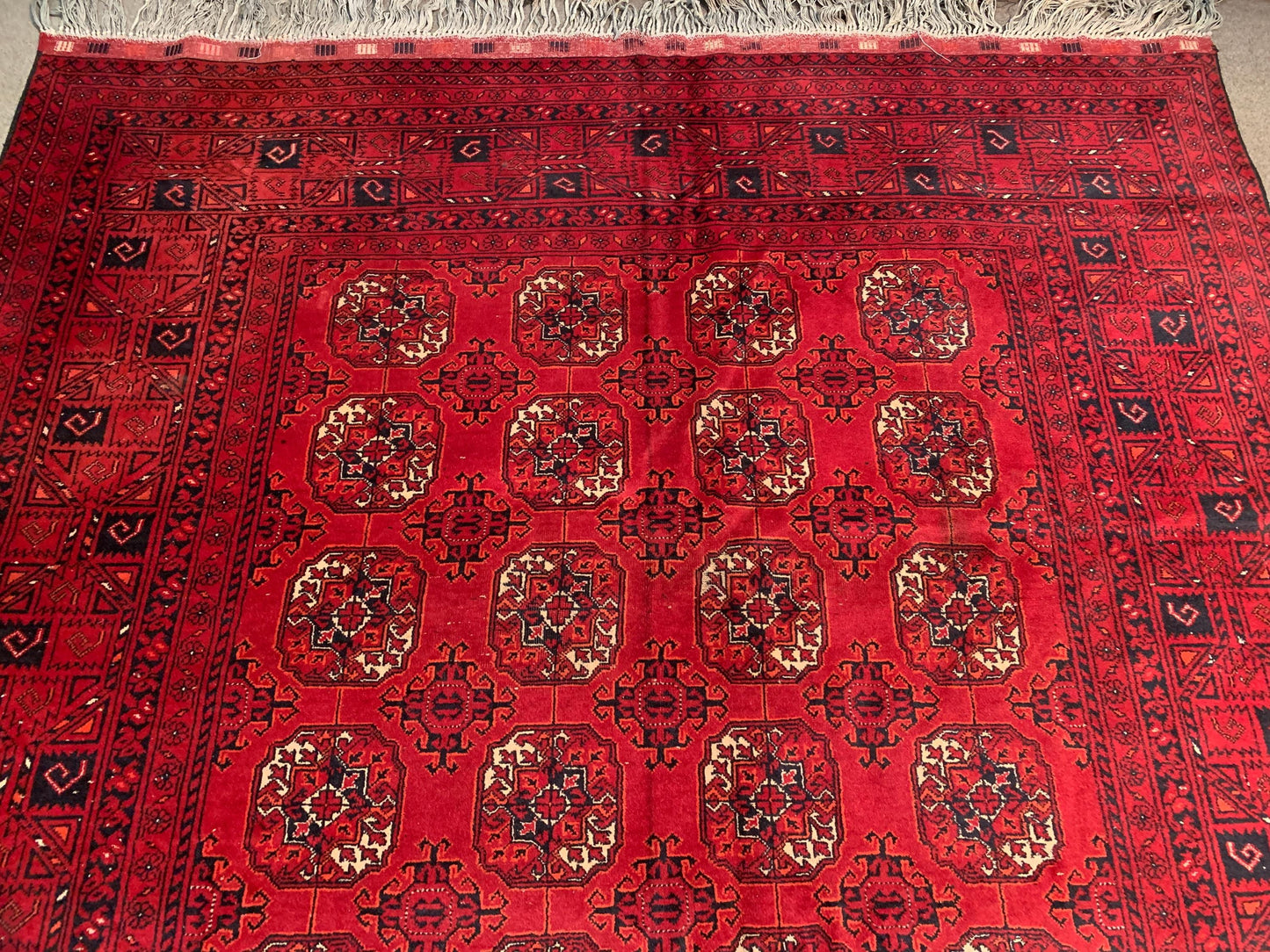 6x9 Red Vintage Turkmen Filpai Handmade Area Rug