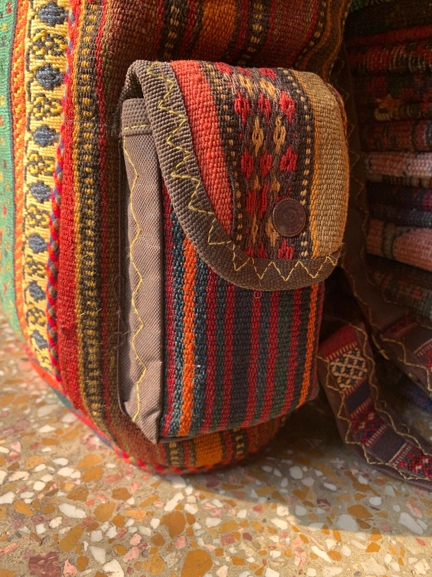 Handmade Backpack Rug, Vintage Afghan Backpack, Kilim Backpack Rug, Knapsack Backpack Rug, 0.8 x 1.4 ft Bag Pack, Travel Backpack Kilim Rug.