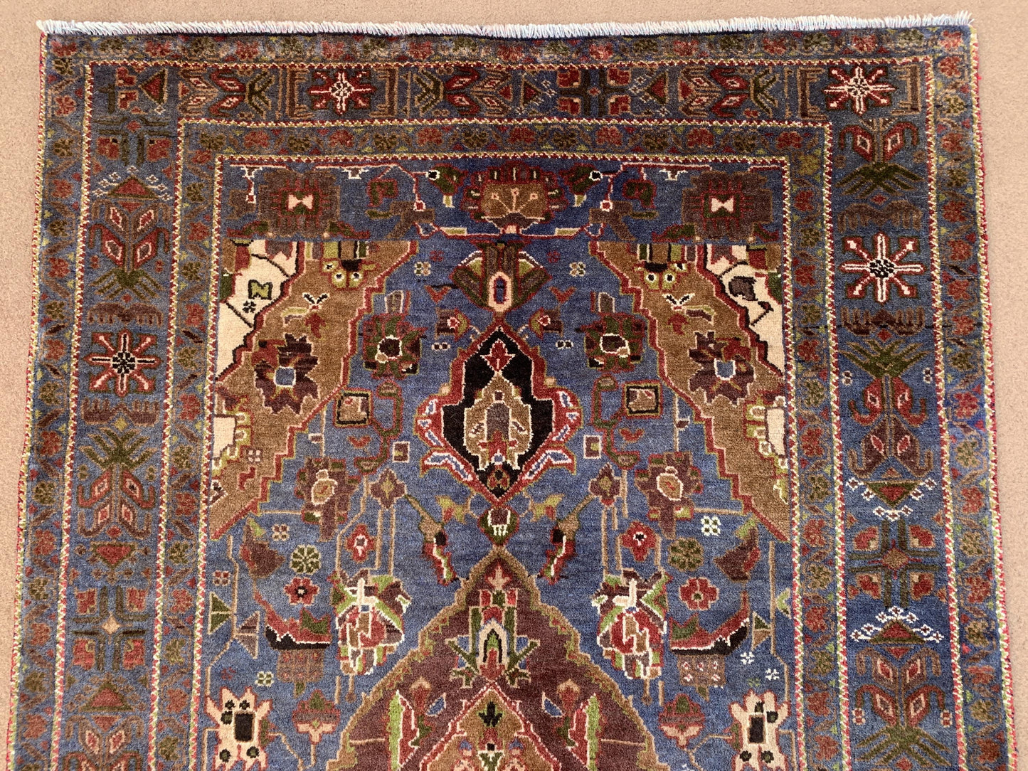 Vintage Afghan Rug 4x6 ft Handmade Wool Rug Antique Geometric Rug Oriental Rug Turkmen Tribal Rug Herati Baluchi Rug Kitchen Bedroom Rug etc