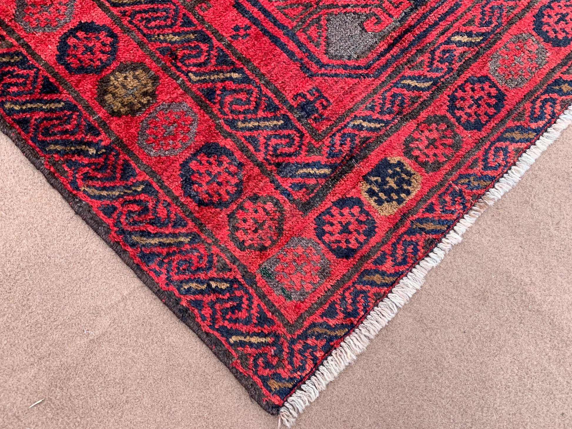 Vintage Tekke Rug 4x6 ft Handmade Afghan Rug Tekke design Baluchi Rug Tribal Turkmen Rug Oriental Wool Area Rug Antique Kitchen Bedroom Rug.