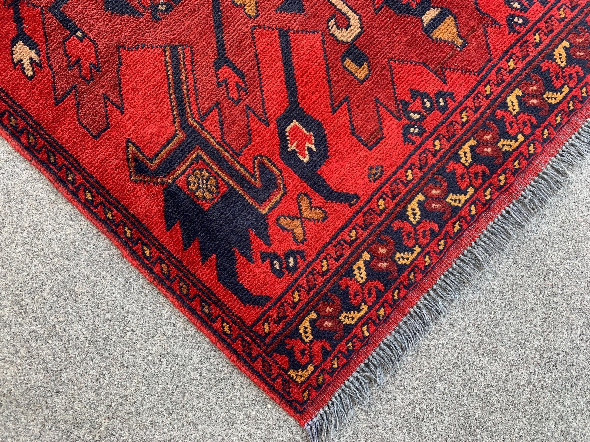 Bukhara Vintage Rug 3x4 ft Handmade Afghan Rug Khal Muhammadi design Bukhara Rug, Tribal Wool Area Rug Oriental Rug Kitchen Rug Bedroom Rug.