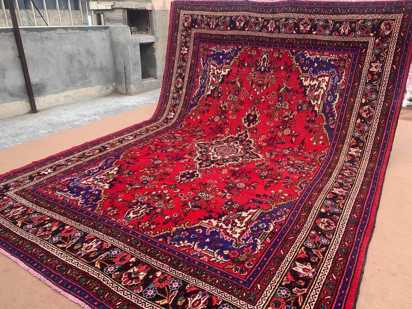 Large Vintage Rug 9x12 ft Floral Caucasian Rug Turkmen Handmade Wool Rug Tribal Afghan Rug Oriental Antique Rug Bedroom Rug Living Room Rug.